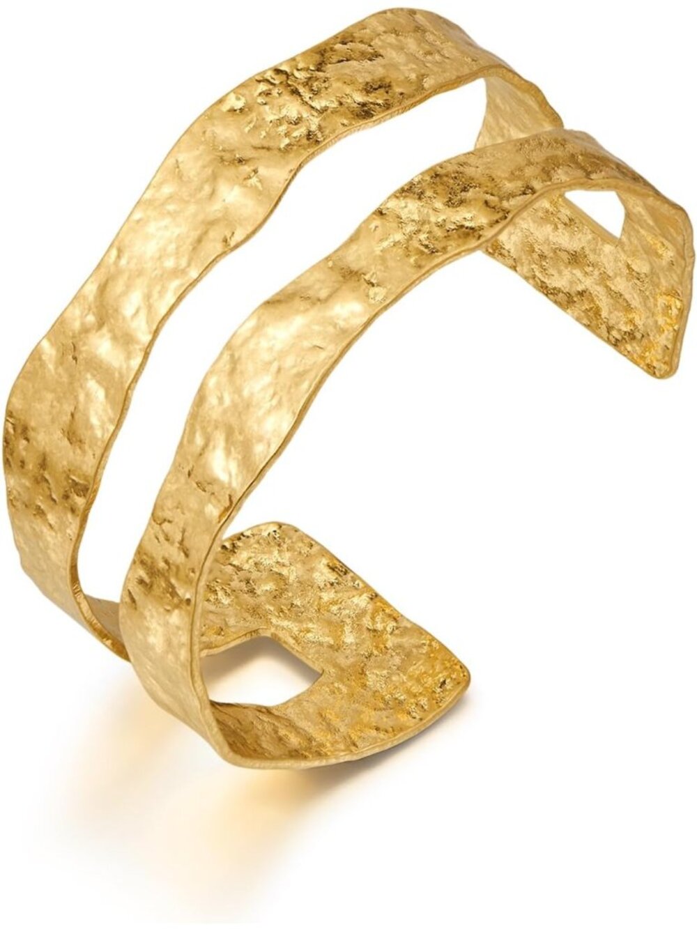 Women's Gold Double Layer Chunky Gold Multi Layer Wire Cuff Adjustable Bracelet